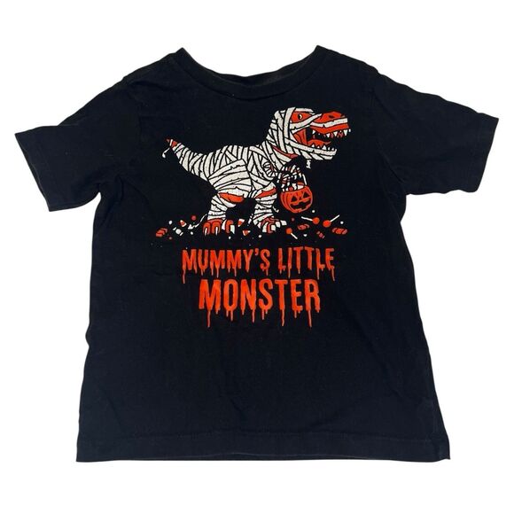 Children’s Place 3T Halloween Tee Mummy’s Little Monster Dinosaur Black - Picture 1 of 7